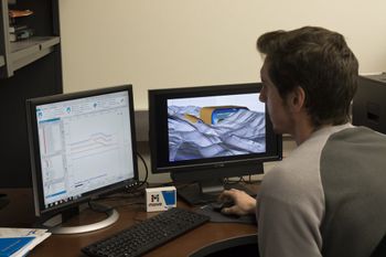 Student uses Schlumberger software